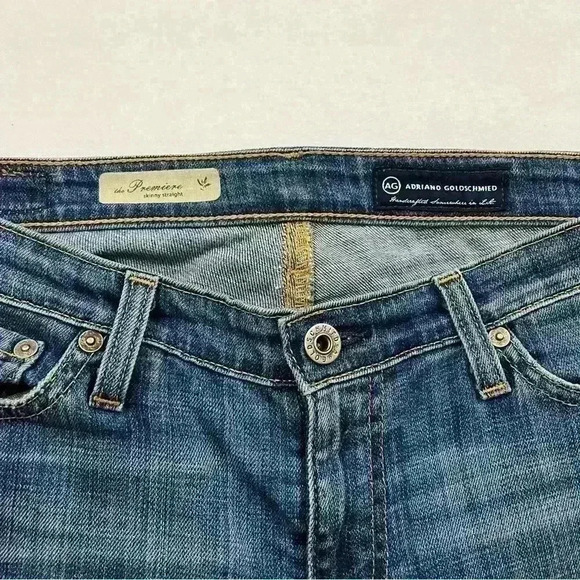 Adriano Goldschmied The Premiere Cuffed Ankle Skinny Straight Jeans Size 28R - Picture 12 of 16